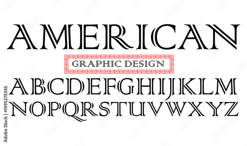 Fototapeta premium Elegant Inline Serif Alphabet Letters Vector for Luxury Branding and Graphic Design Projects