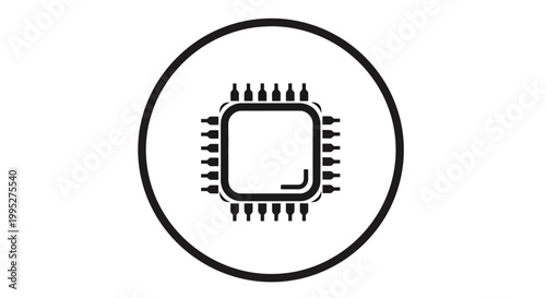 Central Processing Unit Icon Technology Concept.