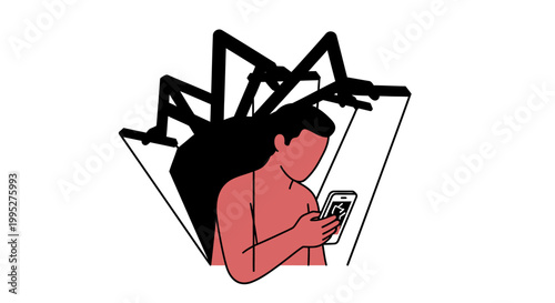 Woman with spider anxiety.