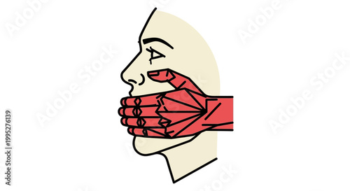 Censorship of a face.
