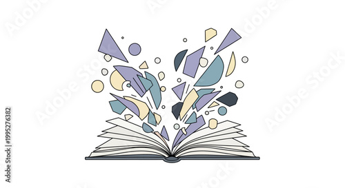 Open Book with Shapes.