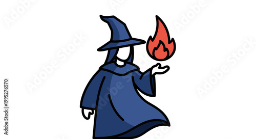 Wizard with magic fire.