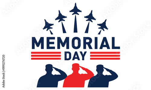Foto Memorial Day Patriotic Design with Jets & Salute | USA Tribute