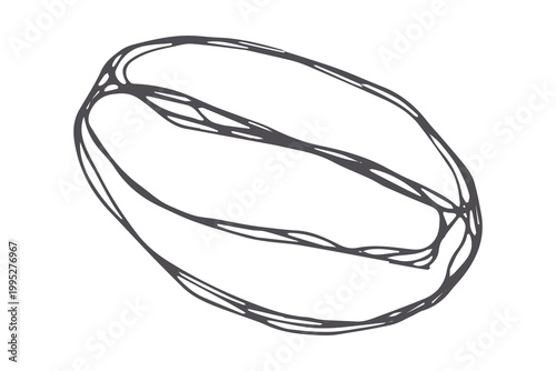 Hand drawn fresh roasted coffee bean Arabica robusta seed doodle Single element for print, web, design, decor