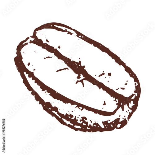 Hand drawn fresh roasted coffee bean Arabica robusta seed doodle Single element for print, web, design, decor