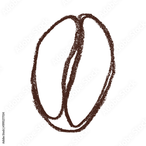 Hand drawn fresh roasted coffee bean Arabica robusta seed doodle Single element for print, web, design, decor