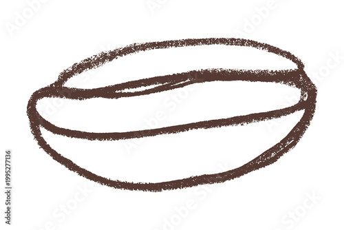 Hand drawn fresh roasted coffee bean Arabica robusta seed doodle Single element for print, web, design, decor