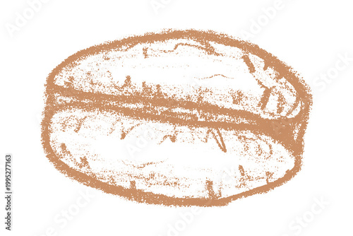 Hand drawn fresh roasted coffee bean Arabica robusta seed doodle Single element for print, web, design, decor