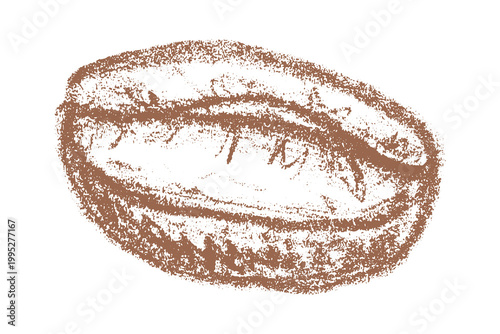 Hand drawn fresh roasted coffee bean Arabica robusta seed doodle Single element for print, web, design, decor