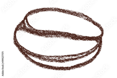 Hand drawn fresh roasted coffee bean Arabica robusta seed doodle Single element for print, web, design, decor