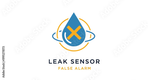 Leak sensor alarm system logo icon.