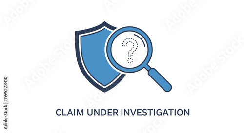 Magnifying glass on a shield.