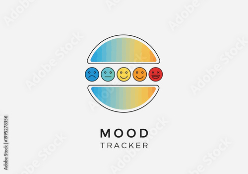 Mood tracker emoticon logo design.