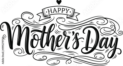 Happy mother's day elegant calligraphy design for celebrating moms and showing appreciation