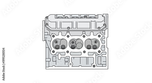 Engine Cylinder Head Diagram.