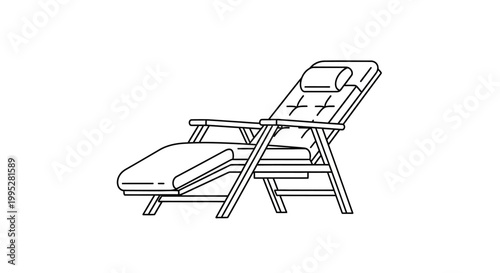 Simple Deck Chair Illustration.
