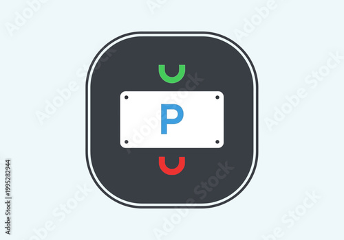 Parking Sign Icon Symbol.