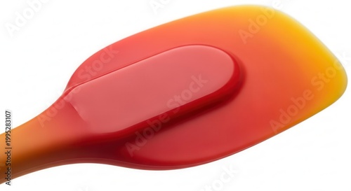 Vibrant gradient silicone spatula kitchen utensil for baking and cooking tasks on white background