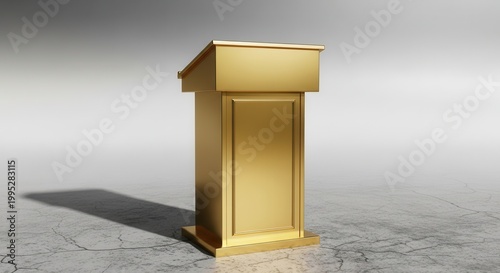 Elegant golden podium for distinguished presentations and prestigious speaking engagements