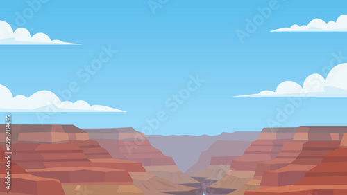 Open Breath Grand Canyon Flat Design Illustration