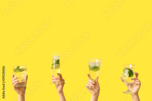 Female hands with different...
