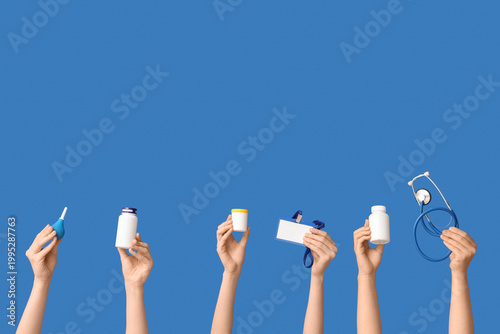 Female hands with enema, st...