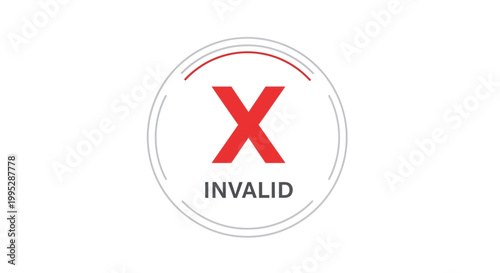 Red X Mark Symbol Icon.