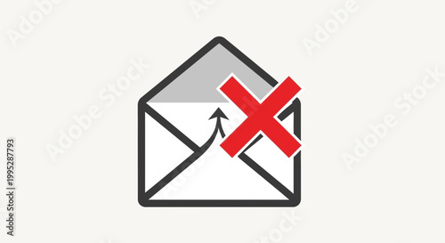 Rejected Email Icon with Cross.