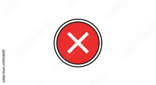 Red Circle with White X Mark.