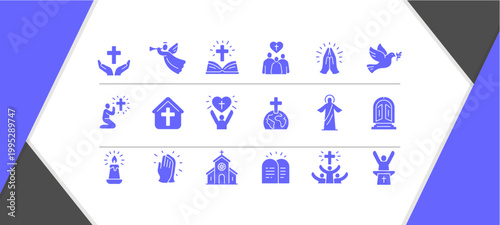 Religious symbols and icons set.