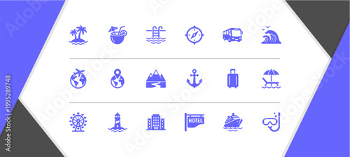 Collection of various business icons.