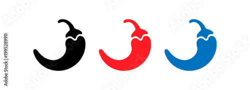 Colorful chili pepper icons, symbolizing spice