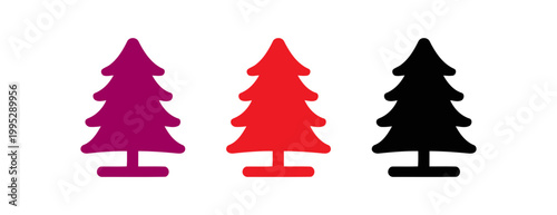 Stylized vector icons of Christmas trees