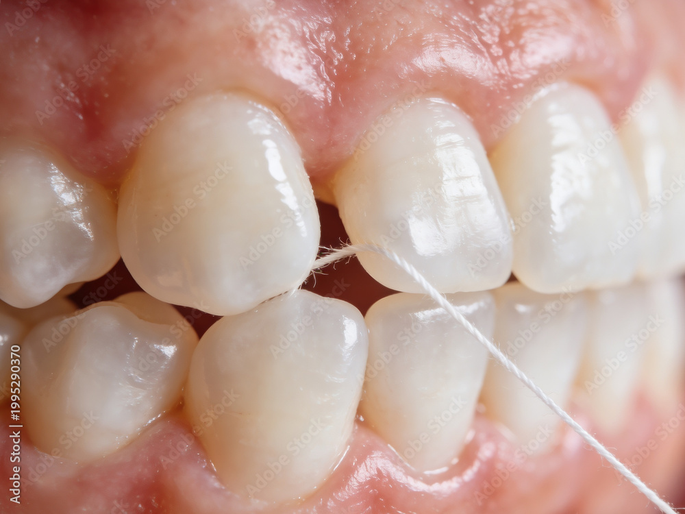 Obraz premium Dental Veneers Perfect White Teeth Smile Close Up