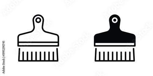 Paint Brush Vector Line Icon for construction and renovation