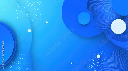 Abstract blue circles and dots on a gradient background