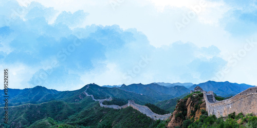 beautiful landscape of the mountains in the morning
