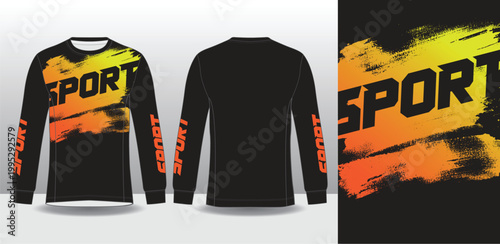 Modern Long Sleeves Jersey Design Template for Sportswear