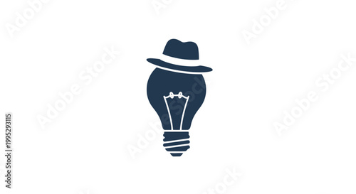 Light Bulb with Hat Illustration Design.