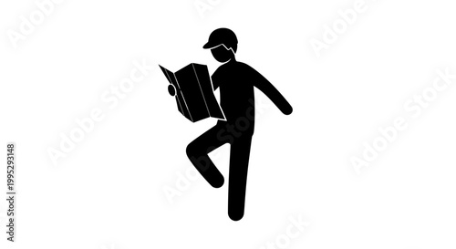Man Running with Bag and Phone.