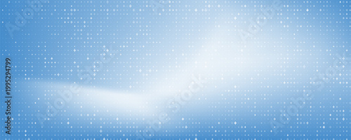 Seamless background pattern of evenly spaced white plus symbols of different sizes and opacity. Vector illustration on blue background with stars