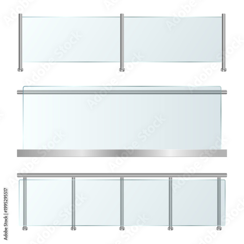 Glass and metal railing designs for decks, balconies, and staircases.