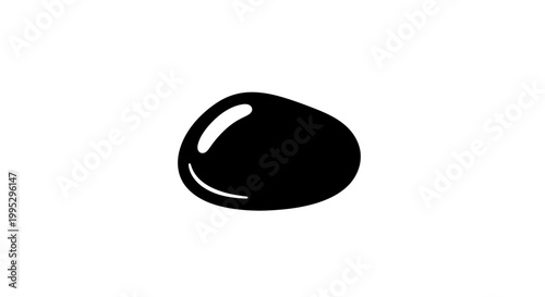 Black Oval Shaped Object with Shine.