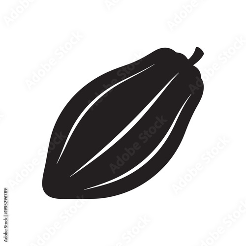 Cacao bean silhouette icon vector flat design.
