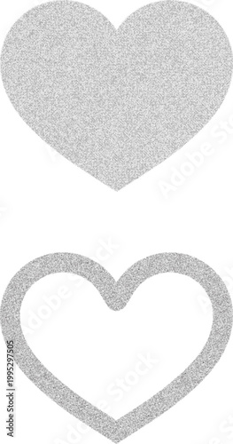 Vector Halftone Heart Shape Icon Set for Love and Valentine Design  Illustration