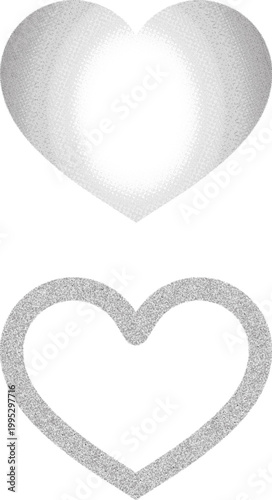 Minimalist Halftone Heart Shape Icon Set for Love and Valentine Design