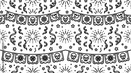 Day of the Dead Party Banner Illustration