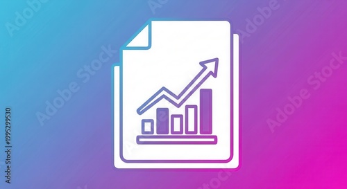 Financial Growth Chart Icon on Gradient Background
