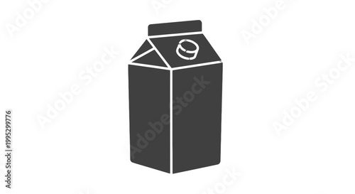 Fotografie Black Milk Carton with White Outline.