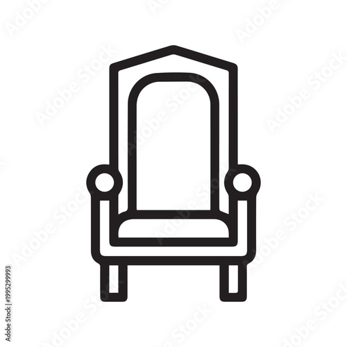 Royal throne outline icon. linear style sign for mobile concept and web design. King throne simple line vector icon. Symbol, logo illustration. Pixel perfect vector graphics